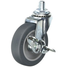 Uei Caster: L Series, LT-S Type, Free-Caster with Stopper, Elastomer Car, Wheel Diameter 2.9 inches (75 mm), Screw Size: M0.5 x 0.5 inches (12 x 14 mm), Pitch 0.5 inches (1.25 cm), Manufacturer Model: LT-75ELS, M12 x 14