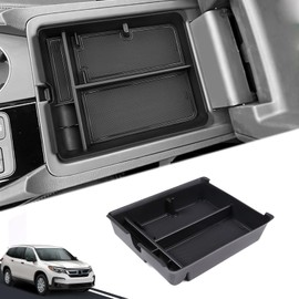 HIRUFAIT Center Console Organizer Compatible with Honda Pilot 2023-2025 / Ridgeline 2024-2025 / Passport 2024-2026, Central Control Armrest Storage Box Insert Secondary Organizer Tray Accessories