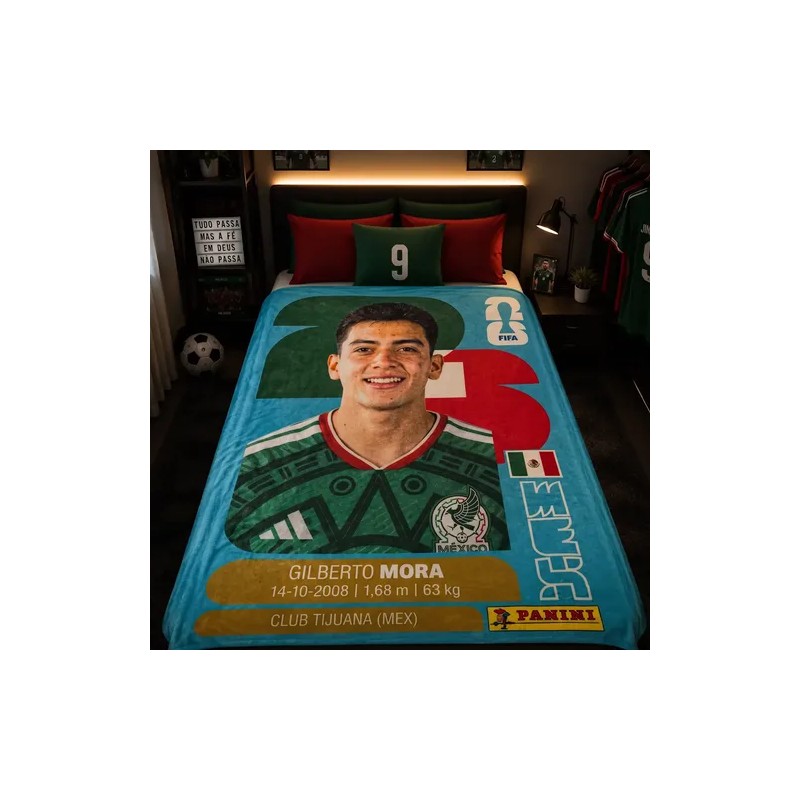 Frazada Cobija Gilberto Mora 2026 Futbol Suave 1.60x1.00