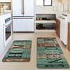 HSOWKDN Farmhouse Teal Kitchen Rugs Sets of 2 Non Slip