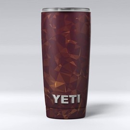 Design Skinz Brown and Copper Abstract Geometric Shapes - Skin Decal Vinyl Wrap Kit compatible with the Yeti Rambler Cooler Tumbler Cups