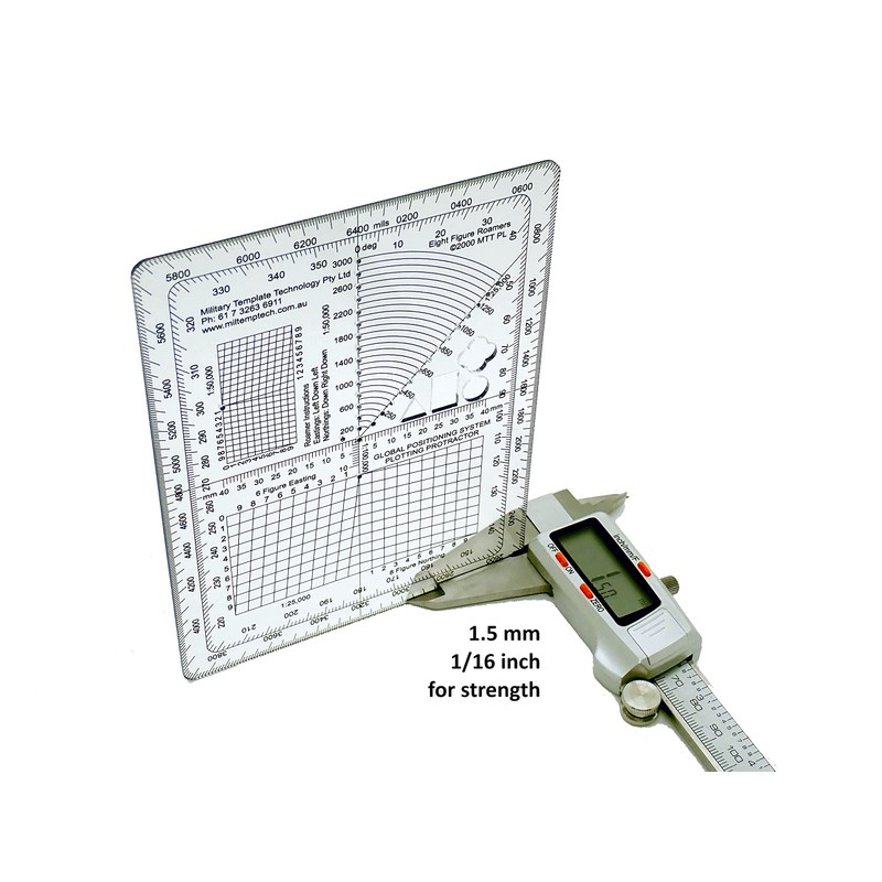 MTT PL - GPS Plotting Protractor for Military map Marking,