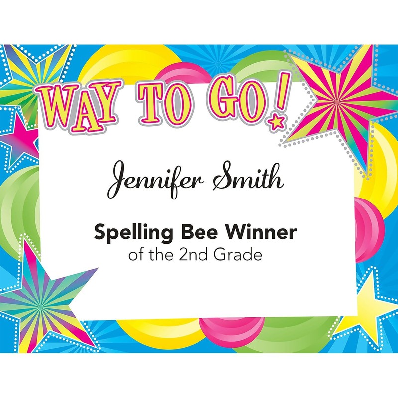 Great Papers! Way to Go! Silver Foil Certificate, 8.5" x