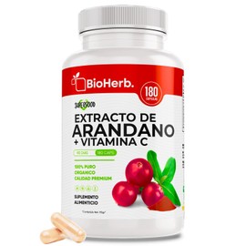 BioHerb. Extracto 100 Puro de Arndano Rojo Orgnico  Vitamina C (180 Cpsulas de 500mg)  Extremadamente Eficaz  Alta Concetracion de Polifenoles...     