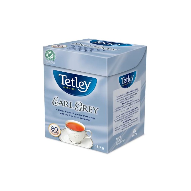 Tetley Té Earl Grey, 80 bolsitas de té, 160 g/5,6