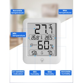 Houdian Digital Room Thermometer, Indoor Hygrometer with Comfort icon,Room Thermometer Temperature Monitor and Humidity for Home Office (6054)