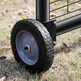 YONSIN 8" Heavy Duty Gate Wheel Caster For Metal Tube Gate, Gate Helper Support Side-Mounted Wheel For Swing Gate Farm Gate Chain Link Fence Gate, Fits 1-5/8" To 2" O.D. Round Tube Gate Frames, Black