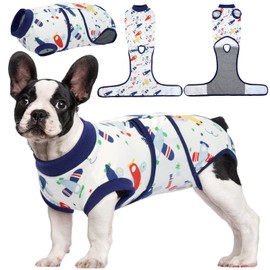Kuoser Recovery Suit for Dogs Cats After Surgery, Professional Pet Recovery Shirt Dog Abdominal Wounds Bandages, Substitute E-Collar & Cone,Prevent Licking Dog Onesies Pet Surgery Recovery Suit