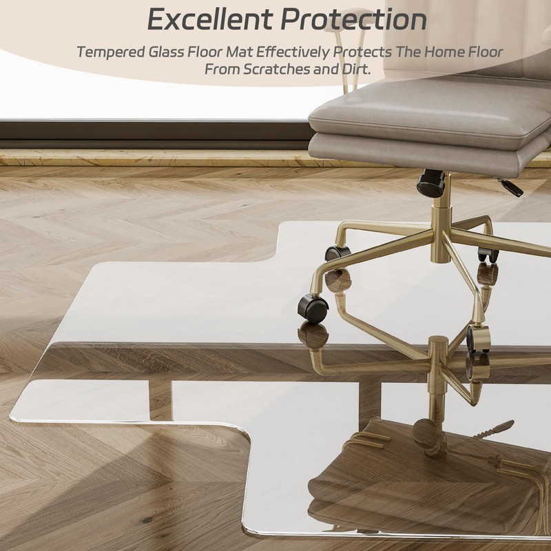 GLSLAND Irregular Tempered Glass Floor Mat - 36" x 48"