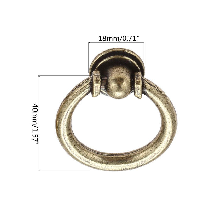 Mgoodoo 10Pcs Vintage Bronze Cabinet Knob Drawer Pull Ring Hardware