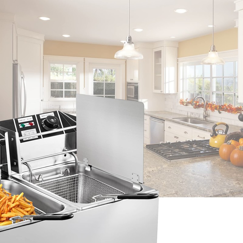 SDSNTE Stainless Steel Commercial Deep Fryer Splash Guard 20-1/2" W
