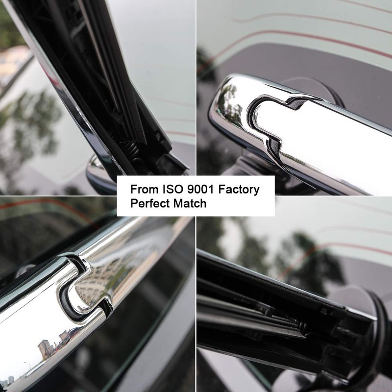 Senzeal Chrome Rear Window Wiper Cover Trim for Toyota Highlander