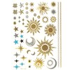 Allydrew Large Metallic Gold Silver and Black Body Art Temporary