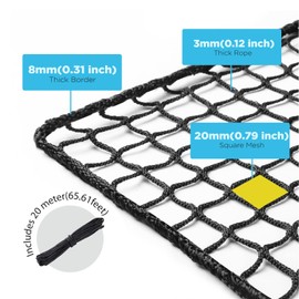 Practice Golf Nets for Practice, Black (10x10 ft) - Ideal for Golf, Hockey, Baseball - Sports Netting, Impact Equipment - Perfect for Backyard Driving, Chipping, Hitting, Pitching Simulators