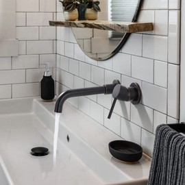 Oil Rubbed Bronze Bathroom Faucet - ARCORA Wall Mount Bathroom Faucet - Single Handle Faucet for Bathroom Sink Rough in Valve Included