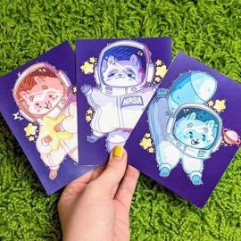 Space Raccoon Mini Prints - Which Raccoon?: ALL THREE!