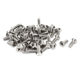 uxcell 4mmx12mm Stainless Steel Phillips Drive Flat Head Fully Thread Screws 50pcs