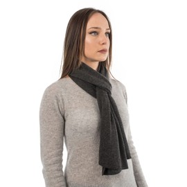 Dalle Piane Cashmere - Scarf made of 100% cashmere - made in Italy - for men / women, charcoal, One size