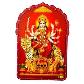 The Saviour Goddess Durga Hindu God Sticker (Size 6" x 5" Inches)