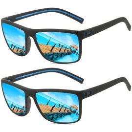 Polarised Sunglasses Pilot for Men Women Fishing Driving Hiking Lightweight TR90 Frame UV400 Protection Square Vintage Style Sun glasses UV Protection
