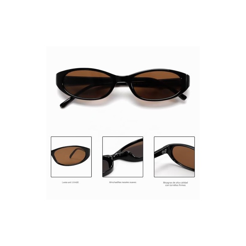 GUVIVI - anteojos de sol ovaladas retro para mujer de