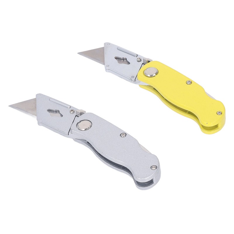 2 Pcs Folding Utility Knife Aluminum Alloy Industrial Grade Outdoor