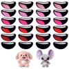 NBEADS 240Pcs 6 Styles Felt Mouth for Crafts, Flat Round