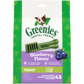 Greenies Greenies Teenie Natural Dental Care Dog Treats Blueberry Flavor, 12 oz. Pouch (43 Treats)