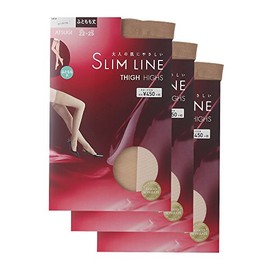 ATSUGI Slim Line Stockings Thigh Length Stockings (3 Pairs Set), Skinny Beige