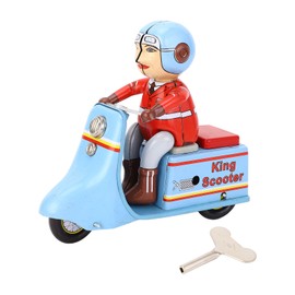 Clockwork Scooter Motorcycle Retro Decorative Metal Wind Up Motorcycle Mechanical Toy for Kids Adults