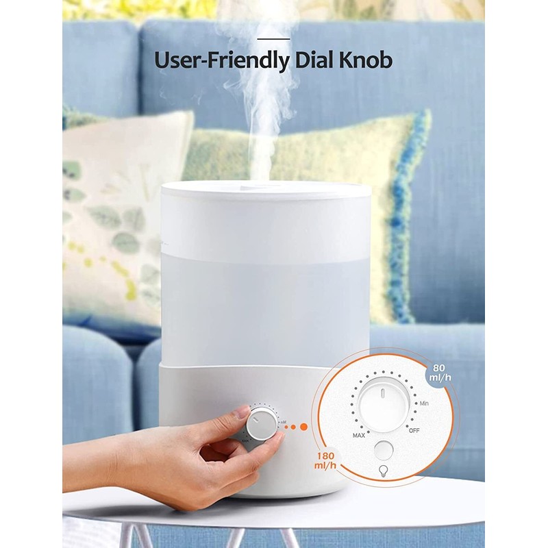 homasy 2in1 Humidifiers for Bedroom 2.5L Cool Mist Humidifier &Diffuser