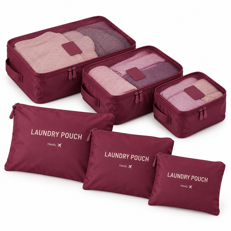 6-Piece Travel Packing Cubes for Luggage Organization – Waterproof Zippered
