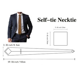 Dubulle Mens Tie Set Solid Paisley Silk Striped Necktie for Men with Cufflinks Tie and Pocket Square,A Brown Bronze