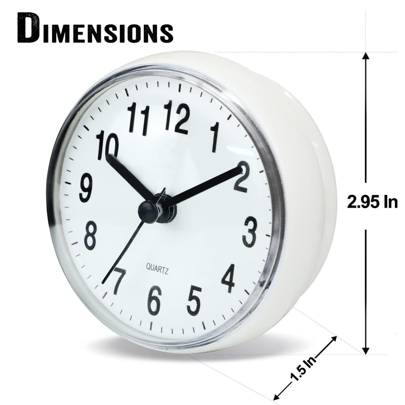 Betus Waterproof Bathroom Shower Clock with Large Suction Cup -
