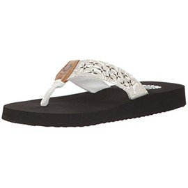 Yellow Box Women's Benji Wedge Sandal, White, 6 M US