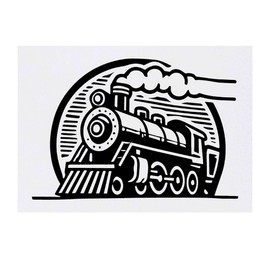 'Steam Train' Temporary Tattoo - Water Resistant, Skin-Safe, Non-Toxic Transfer (TO00074249)