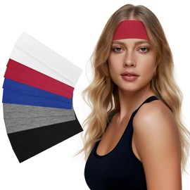 Headbands for Women,Hair Bands for Women's Hair,10 PCS Athletic Headband Women,Cotton Headbands,Elastic Soft Fabric Non-Slip Hair Bands for Workout Yoga Running