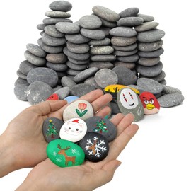 Auksay Rocks for Painting 12 Pounds (About 115-130pcs) 1.2-2” River Rock for Paint Natural Flat & Smooth Stones for Painting for Kids & Adult Craft Gift