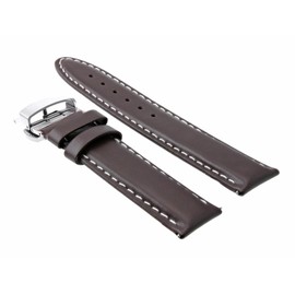 Ewatchparts 22mm Smooth Leather Band Strap Compatible With 42mm Montblanc 4810 Timewalker Clasp Dark Brown