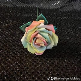 Tie-Dye handmade satin roses - Color: 6