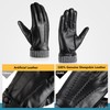 EGSSHOP Winter Warm Genuine Leather Gloves, Cashmere Lined Driving Motorcycle