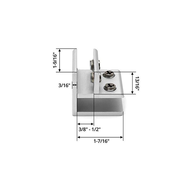 QWORK® Pack of 4 90 Degree Glass Holder Glass Clamp,