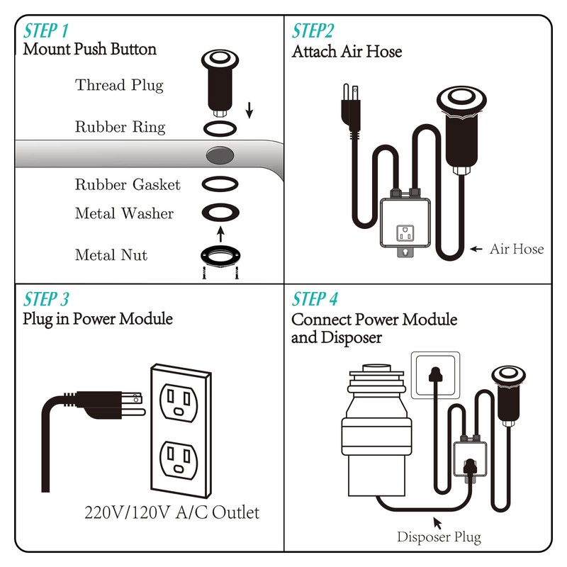 BESTILL Sink Top Garbage Disposal Air Switch Kit, Oil Rubbed