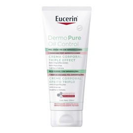 Eucerin DermoPure Triple Effect Crema Corporal (200ml) Anti-Imperfecciones, Anti-Manchas, Anti-Brillo, Calma e hidrata, ideal para piel grasa o con...