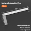 Escuadra para Carpintero de 90 grados,Base de Aluminio,30cm,Escuadra Herrero de