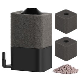 SWAWIS 6 x 6 x 10 cm Aquarium Sponge Filter, Aquarium Internal Filter for 15-150 L with 1 Replacement Sponge and Filter Ball, Air Lifter Filter Aquarium for Biological and Mechanical Filtering