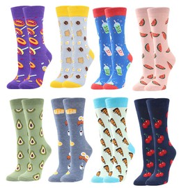 Women's Funny Socks, Colourful Funny Stockings, Fun Gifts for Women, Mum, Grandma, 8pairs-combi 1