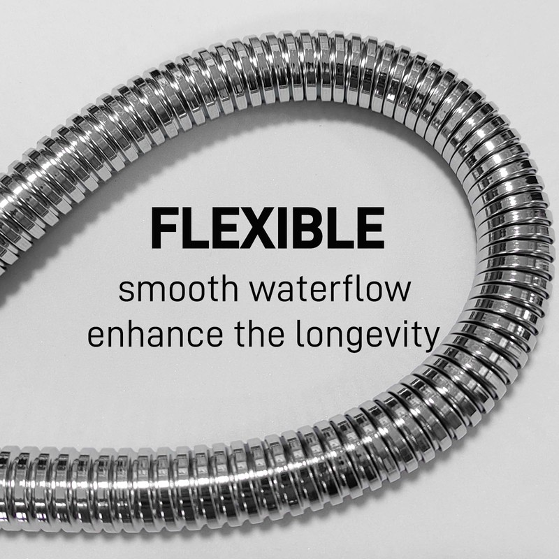 HOMYEP Flexible Shower Hose Stainless Steel Handheld Shower Head Attachment