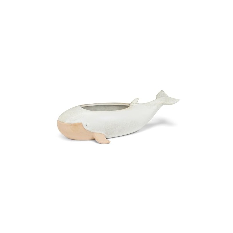Abbott Collection Long Whale Planter - Stoneware (12" L)