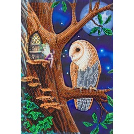 Craft Buddy Crystal Art CANJ-1 Owl and Fairy Tree, Crystal Art Notebook
